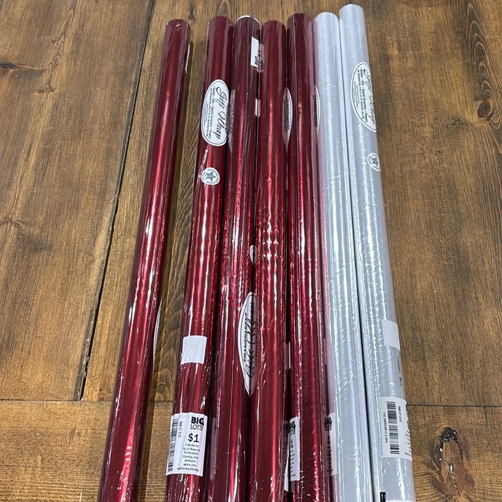 Transparent Gift wrap - red and clear - 7 tubes
